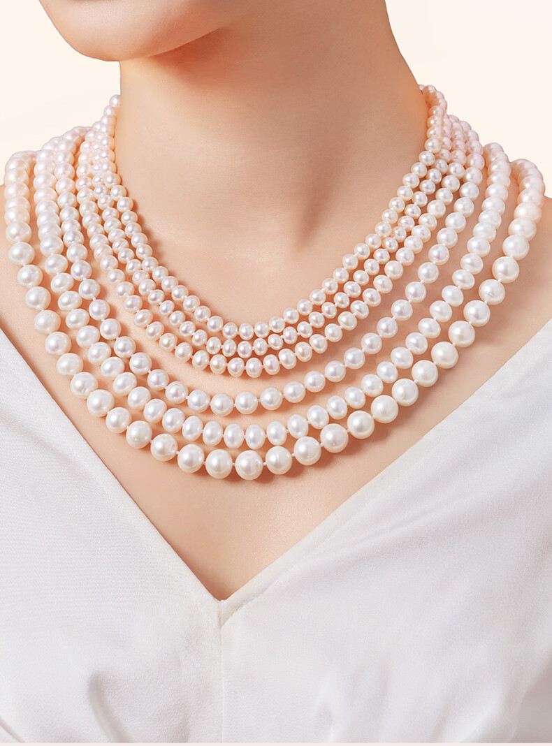 CHOW TAI SENG Camellia Pearl Necklace Sterling Silver Luxury Clavicle Chain for Women New Year Gift 6