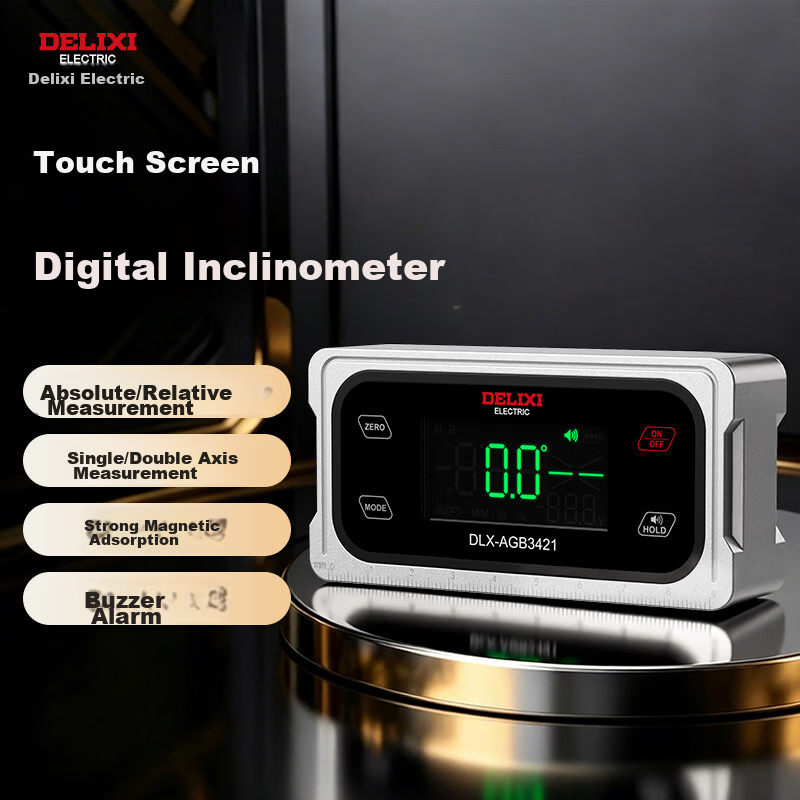 DELIXI ELECTRIC Digital Inclinometer High Precision Level Angle Measuring Tool Multifunctional Angle Ruler Household Angle Meter