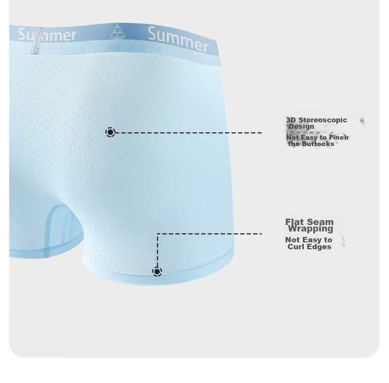 Langsha Youth Boys Ice Silk Summer Thin Breathable Antibacterial Boys Development Period Shorts Underwear 22