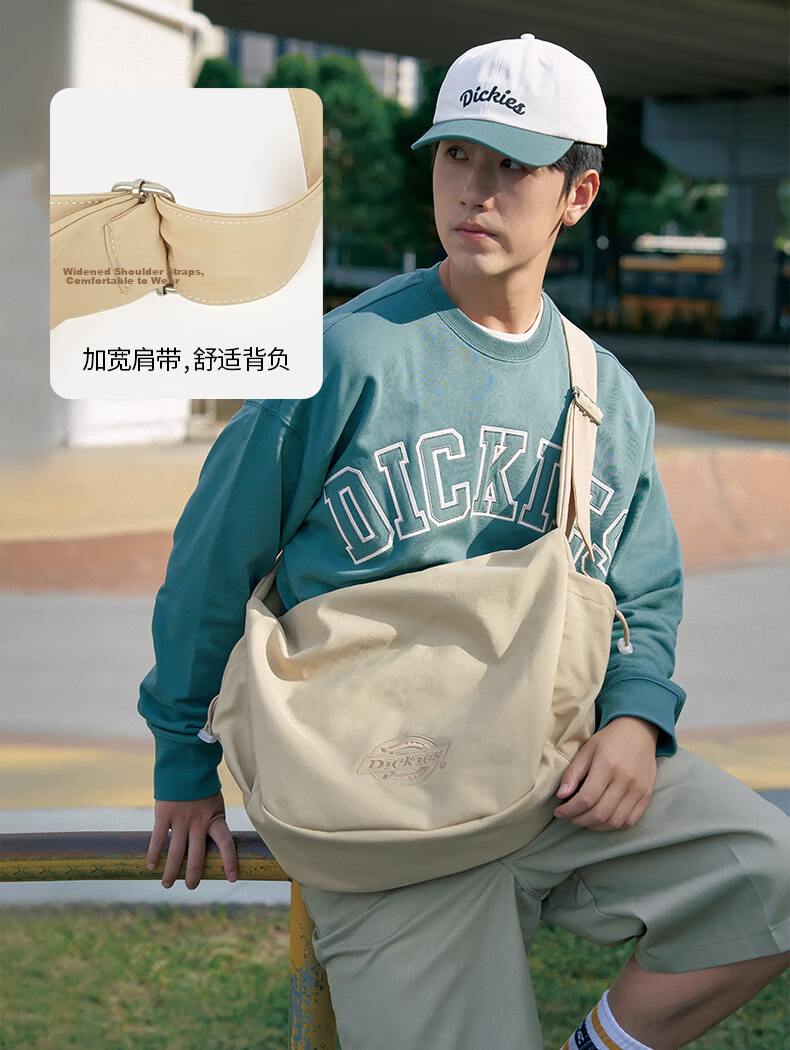 Dickies Shoulder Bag, Unisex Crossbody Bag, Nylon Casual Style, for School Commute And Travel, Large Capacity Dumpling Bag, Adjustable Small Size 8