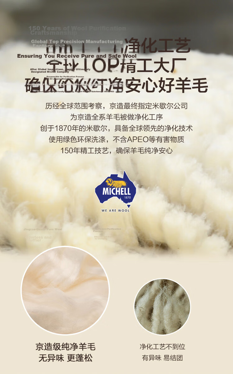 JD Jingzao Gold Label 100% Australian Wool Quilt A-Class All-Season Comforter 220×240cm Approx. 6.2 Jin 11