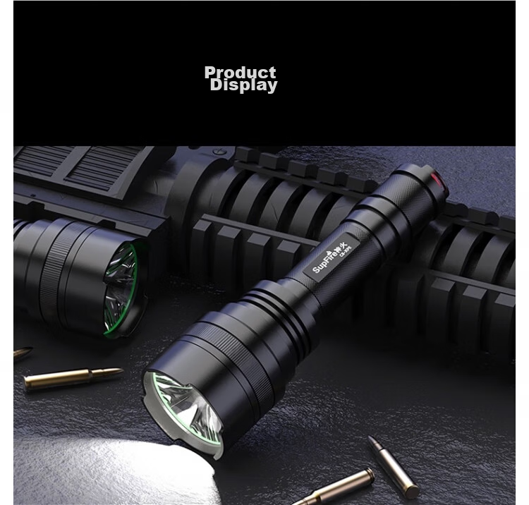 SupFire / Superfire C8 Series High-Power Flashlight; C8-XPE-5W 5W + 1500mAh Battery with Charging Dock + Tail Switch 21