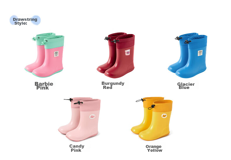 Nido Bear Kids Rain Boots Baby Non-Slip Waterproof Shoes Boys Girls School Shoes YX2518 Size 17 34