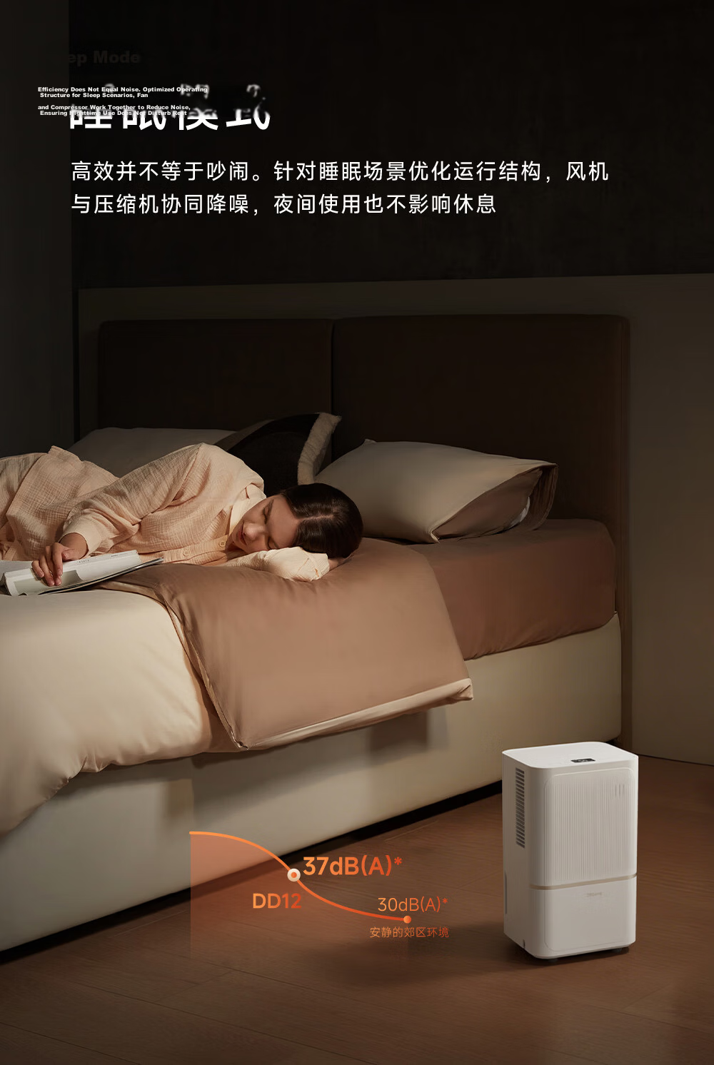 Zhuimi Intelligent Dehumidifier, Quiet DD12, Efficient Dehumidification for Home Use, Moisture Removal Machine, for Humid Seasons And Rainy Days, Suitable for Living Room And Bedroom, Prevents Mold Growth, 12L/day Capacity, Covers 20 Square Meters 15