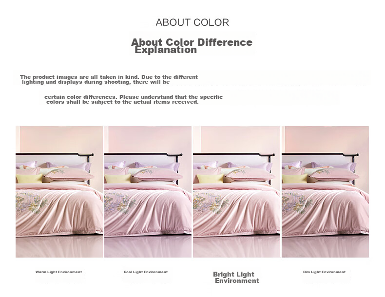 Fuanna 100S Long-Staple Cotton Sateen 4-Piece Bedding Set 100% Cotton Sheet and Duvet Cover Single/Double 203x229cm 10