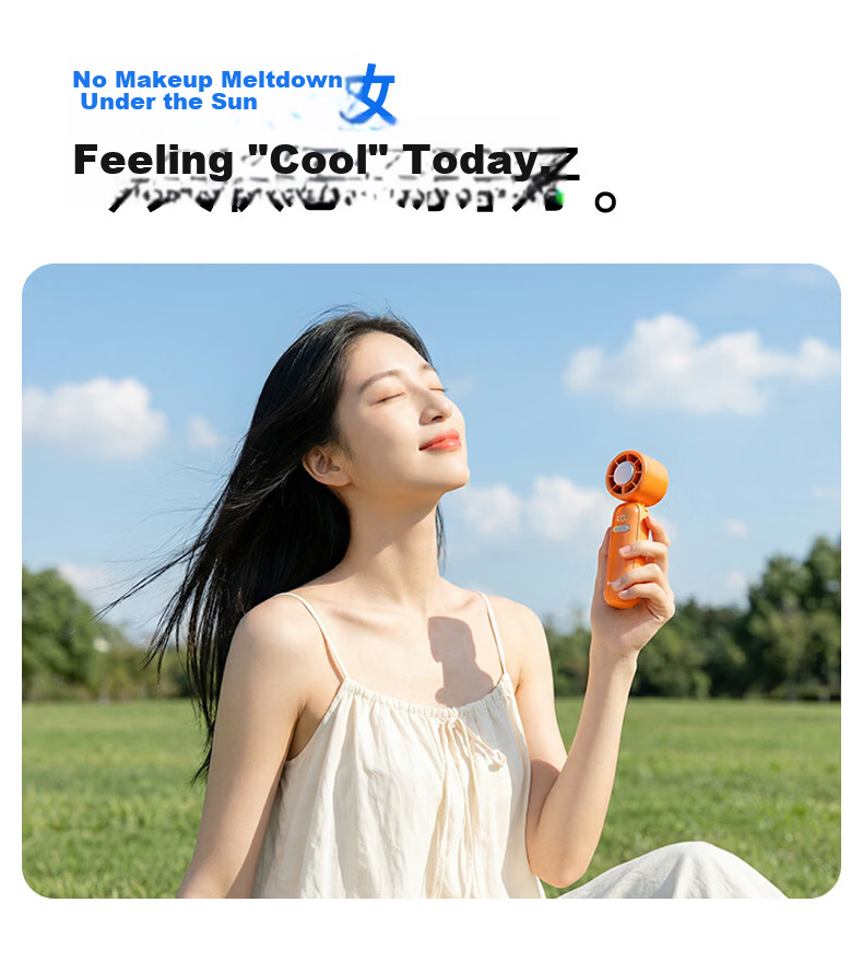 High-Speed Handheld Folding Mini Portable Fan 100-Speed Ultra-Strong USB Rechargeable Small Silent Fan for Dormitory Outdoor Camping, White 13