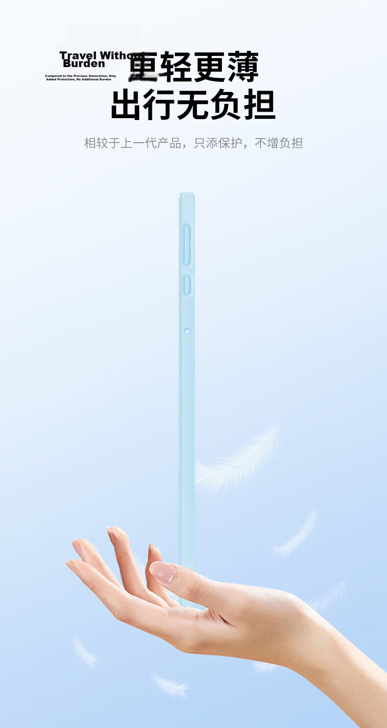 ALittleFlower Huawei MatePad SE 2023 10.4-inch Full Coverage Slim Protective Case Anti-Drop Smart Student Gift White Ice Blue 4