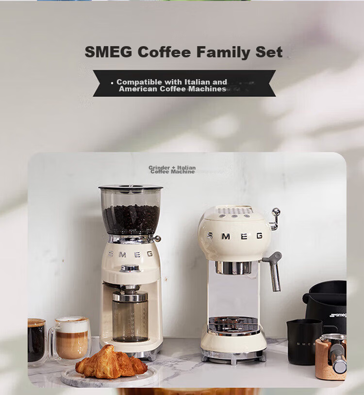 SMEG CGF11 Coffee Grinder 30-Level Adjustable Large Capacity Food-Grade Bean Hopper Gift for Men and Women Official JD Flagship Store Authentic 3