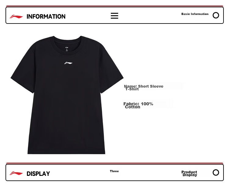LI-NING Men's Fashion Trendy Casual Breathable Sports Short Sleeve T-Shirt 1
