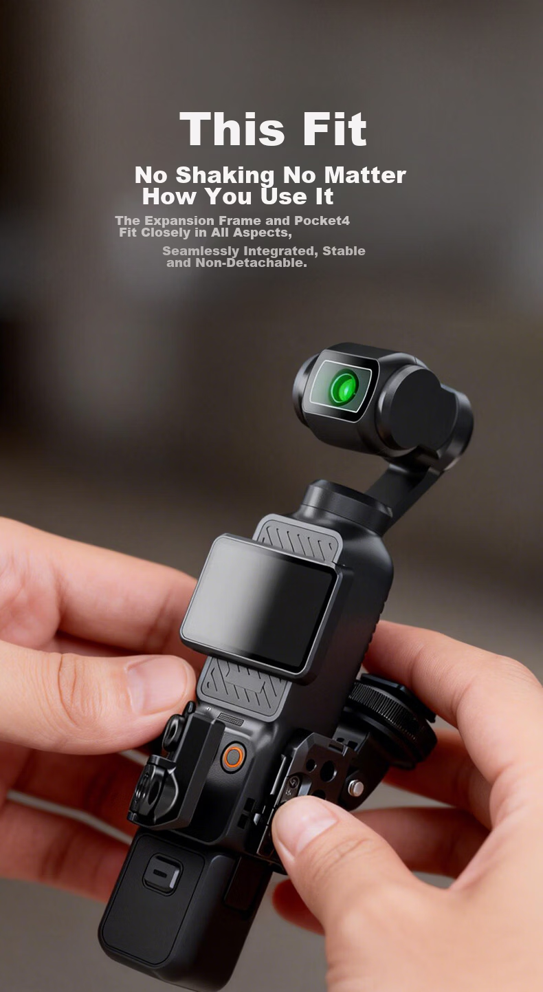 NEEWER DJI Pocket 4 Expansion Frame Cage Mount Sports Camera Extension Adapter Quick Release Bracket Fixing Shooting Adapter 5