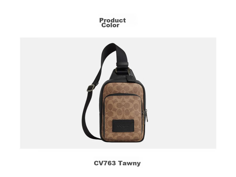 COACH Men's Crossbody Shoulder Bag Brown/Black CV763 Gift 2