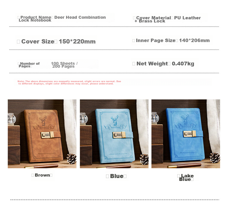 Weimei Password Lock Notebook A5 Password Diary Lockable Portable 25K High-Quality Thick 100-Page Journal Customizable Logo 9