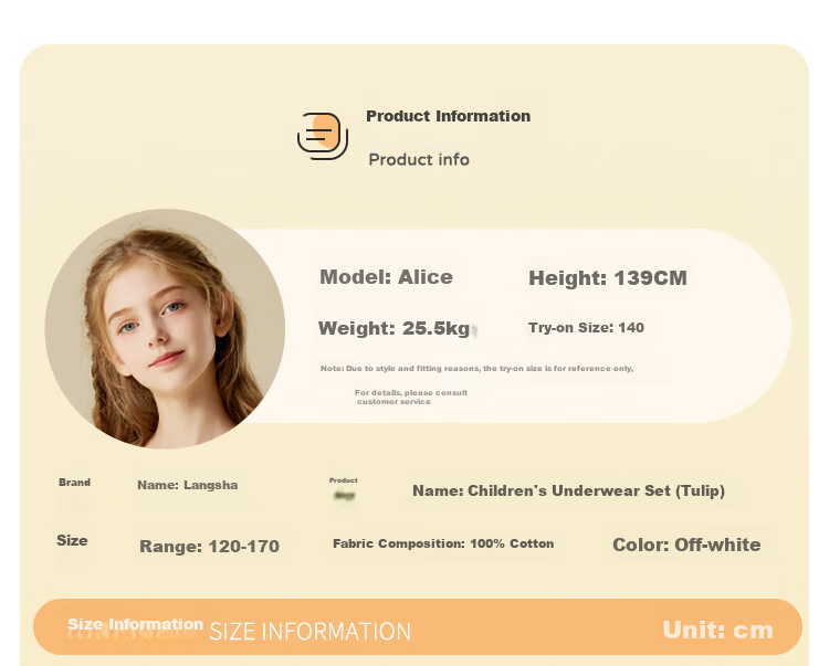 LangSha Kids Cotton Autumn Winter Underwear Set Girls Long Johns Pajamas for Teens 130cm 11