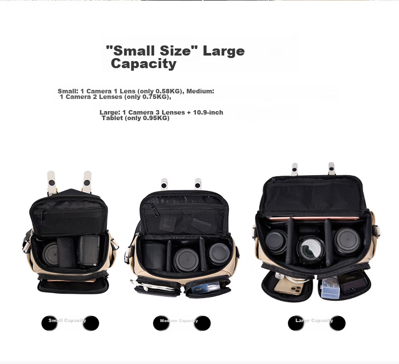 CWATCUN Shoulder Camera Bag, Japanese-Style Portable Casual Mirrorless And DSLR Camera Bag, Professional Crossbody Bag Suitable for Fuji, Canon, Sony, Nikon Camera Bags 6