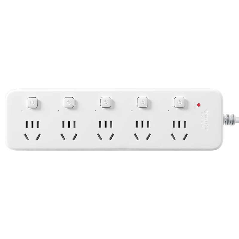 BULL Power Strip/Extension Cord/Surge Protector/Power Bar/Outlet Strip/Power Strip 3C Certified 5 Outlets with Independent Switches, Total Length 1.8 Meters