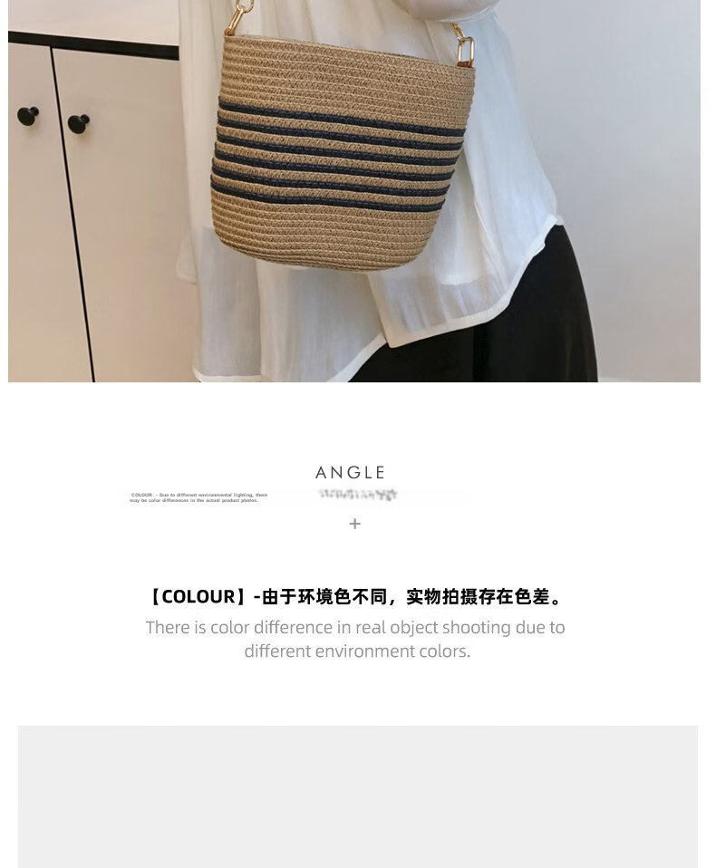 Love Sea Woven Crossbody Bag for Women Straw Bucket Beach Bag Birthday Gift for Girlfriend Wife Premium Feel 16