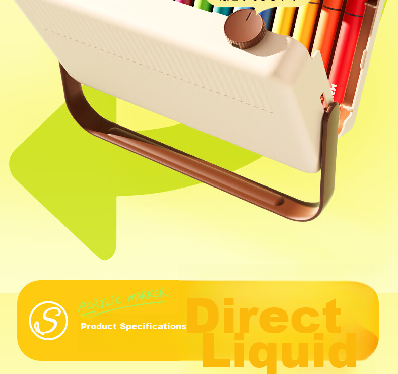 M&G 36-Color Acrylic Marker Pens MAX Foldable Direct Ink Children's Student Drawing Graffiti Hand-Painted Birthday Gift 55