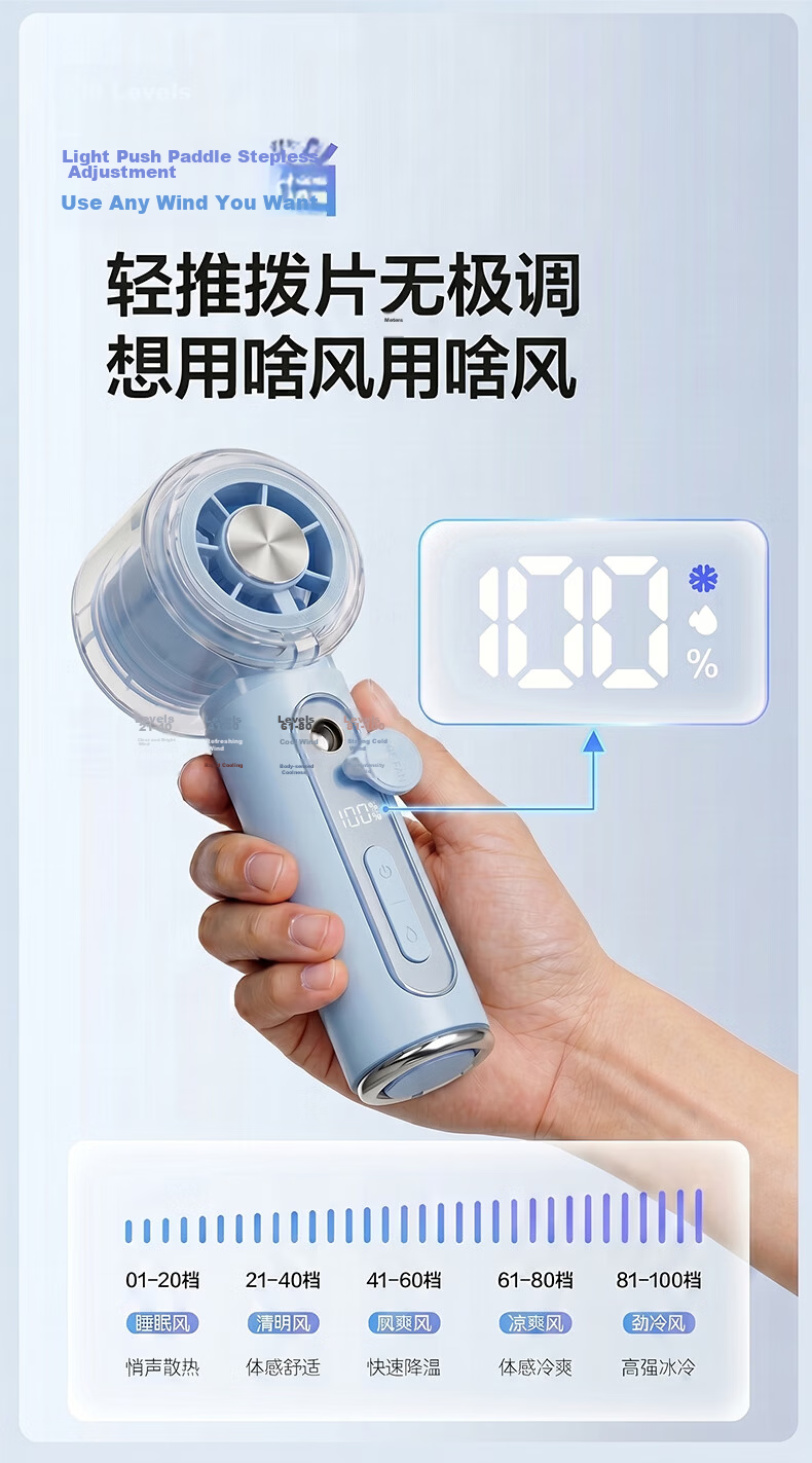 Youyang Mini Portable Handheld High-Speed Energy-Saving Turbo Rechargeable Outdoor Fan 18