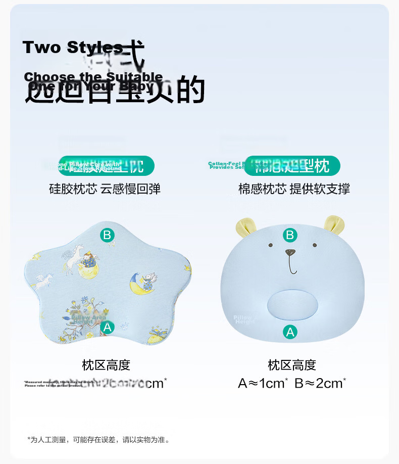 PurCotton Baby Shaping Pillow Pure Cotton Newborn Neck Protection Pillow Head Correction Children's Pillow - Obedient Little Rabbit 3
