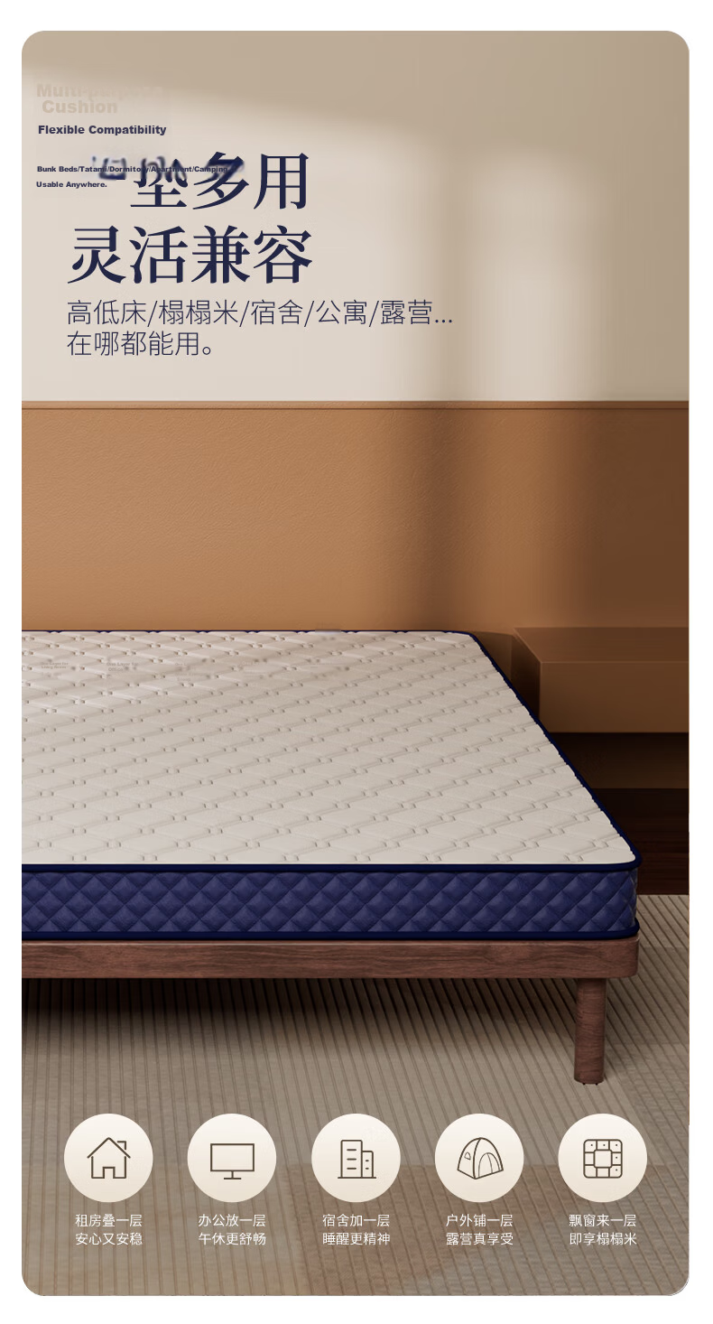 La Torretta Antibacterial Latex Mattress, Memory Foam, Thai Double Size 6D Foam Mattress Pad, Verona White, 180*200cm 14