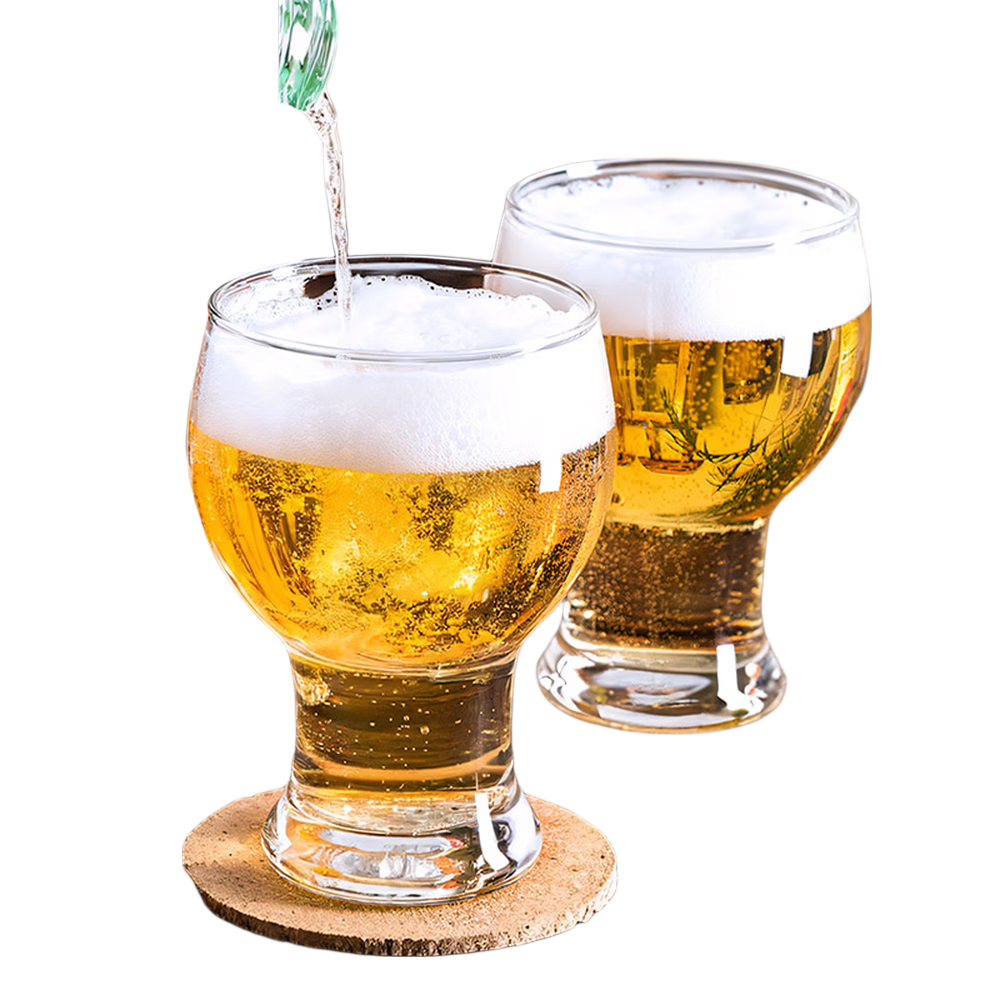 CLITON Craft Beer Glasses Home Glass Beer Mugs Bar Restaurant Large Capacity 450ml Beverage Juice Cups 2pcs [Clearance Sale]