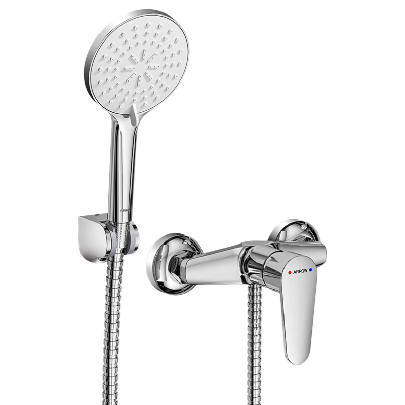 ARROW Simple Shower Faucet Hot and Cold Brass Mixer Valve Pressurized Handheld Shower Head