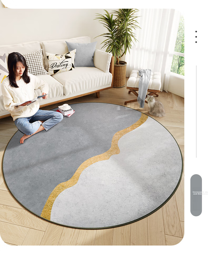 Dajiang Computer Chair Floor Mat, Gaming Room Carpet, Bedroom Soundproof Round Computer Chair Mat, Gaming Chair Floor Pad 8