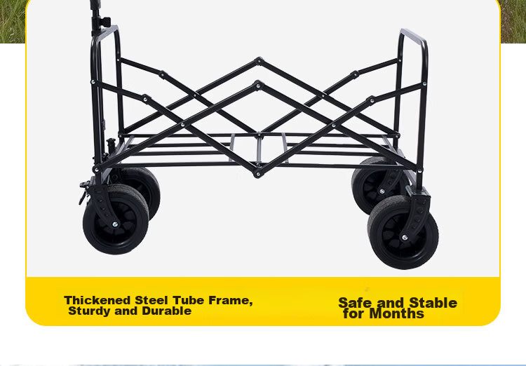 Suncojia Outdoor Camping Folding Cart with Table Board, Picnic Camp Cart, Baby Stroller, Stall Cart, Cargo Delivery Trolley, Flatbed Cart 9