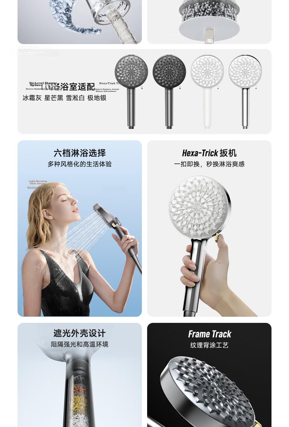 Honeywell Boost Handheld Shower Head Filter Antibacterial Chlorine Removal Skin Care Pure Water Shower HS7N 6