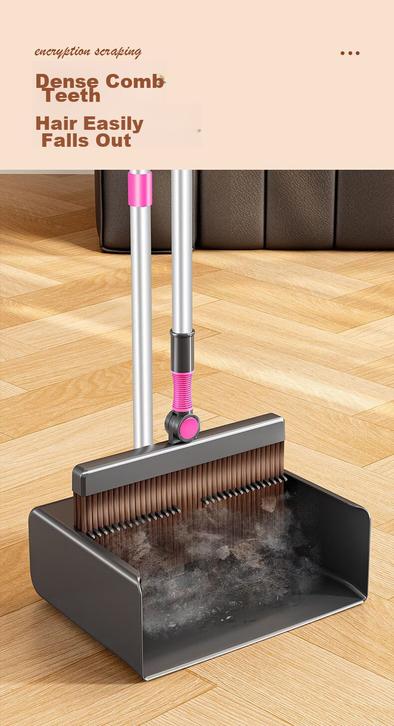Arrow Brand Broom and Dustpan Set, 2-Piece Household Soft Bristle Broom with Comb Teeth Windproof Dustpan 5