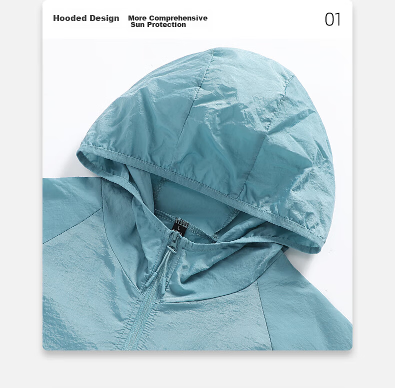 Baleno Unisex Summer Sun Protection Lightweight Breathable Quick-Dry Hooded Jacket Skin Coat for Daily Commuting 12