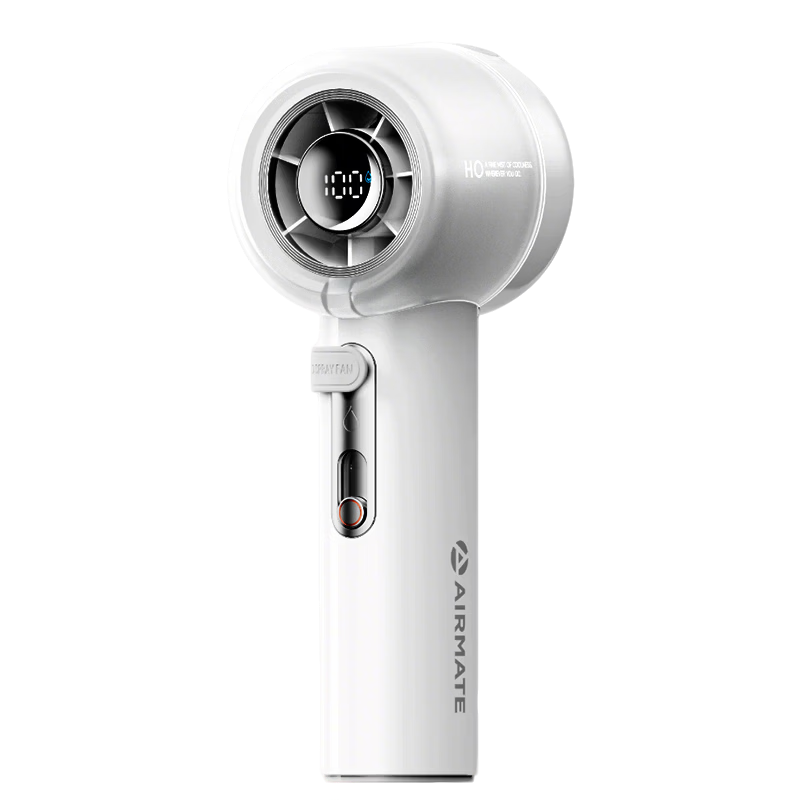 AIRMATE Mini Handheld Portable Water Mist Fan with Digital Display, 100-Speed Adjustable, Rechargeable Quiet Desktop Fan for Office, Home, and Outdoor Use H2O-F3A
