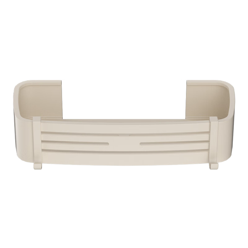 JD Original Cream Series Space Aluminum Square Basket, Thickened And Enlarged, No Drilling Required, Bathroom Storage Rack, Wall-Mounted Hooks, Storage Organizer