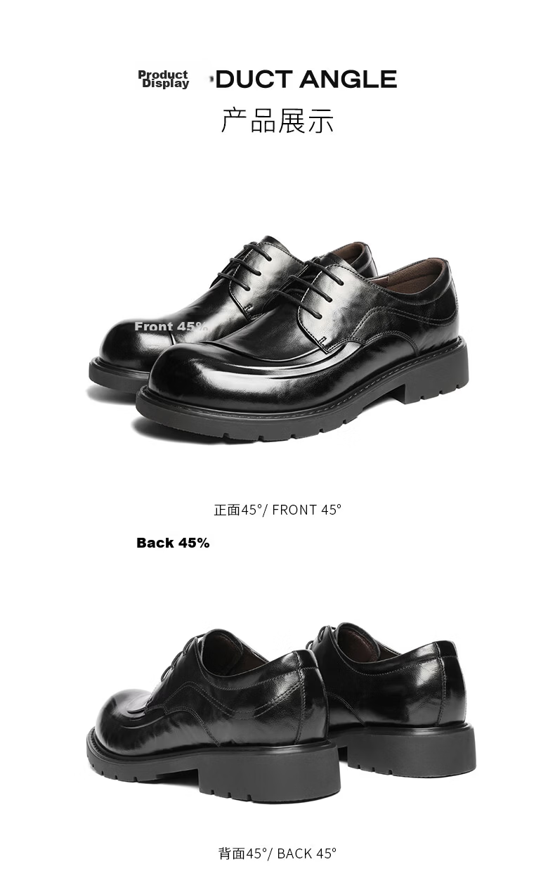 Belle Qixi Gift Zhang Linghe Same Style Business Leather Shoes Men 2026 Spring Summer Commuter Thick Sole Casual Shoes A2274 Black 38 10