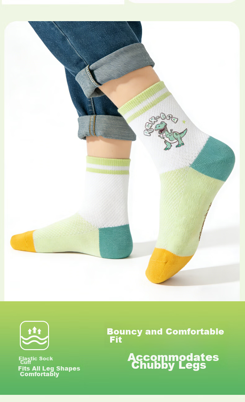 Disney Kids Summer Thin Cotton Mesh Sports Odor-Resistant Mid-Calf Socks DSP3605 Size 18-20 13