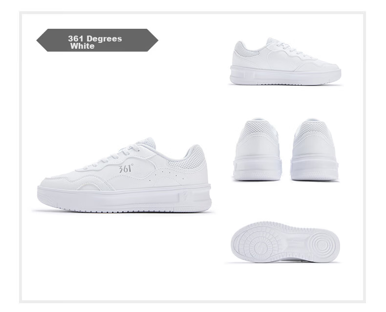 361° Women's Sports Shoes Summer Thin White Shoes Thick Sole Casual Sneakers 682616604F-3 35