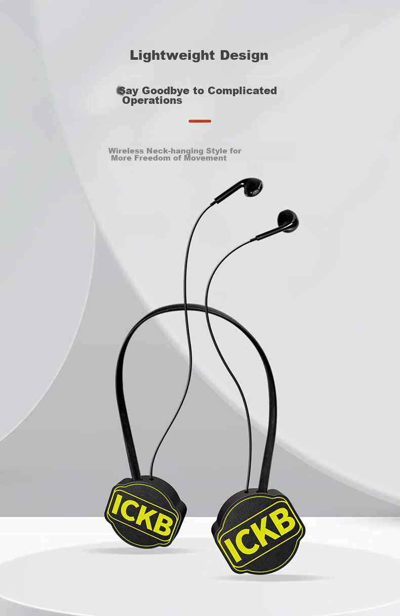 Ickb RT 5.8G Wireless Monitoring Headset Live Streaming Kit for Streamers, Singing, Stage Performances, Sound Card Microphone In-Ear Neckband Long Battery Life Headphones with One-To 3
