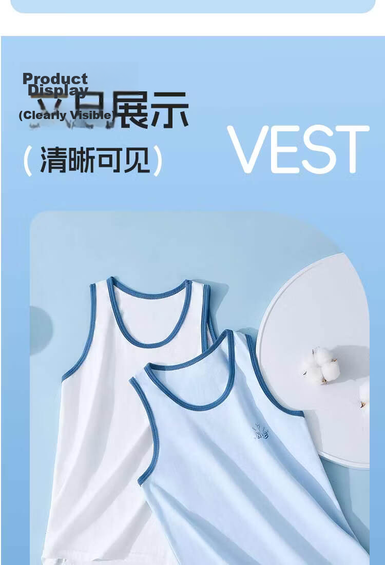 Urban Beauty Kids Vest Boys Summer Lightweight Cotton Vest Baby Older Children Sleeveless Youth Casual T-Shirt 2-Pack 10