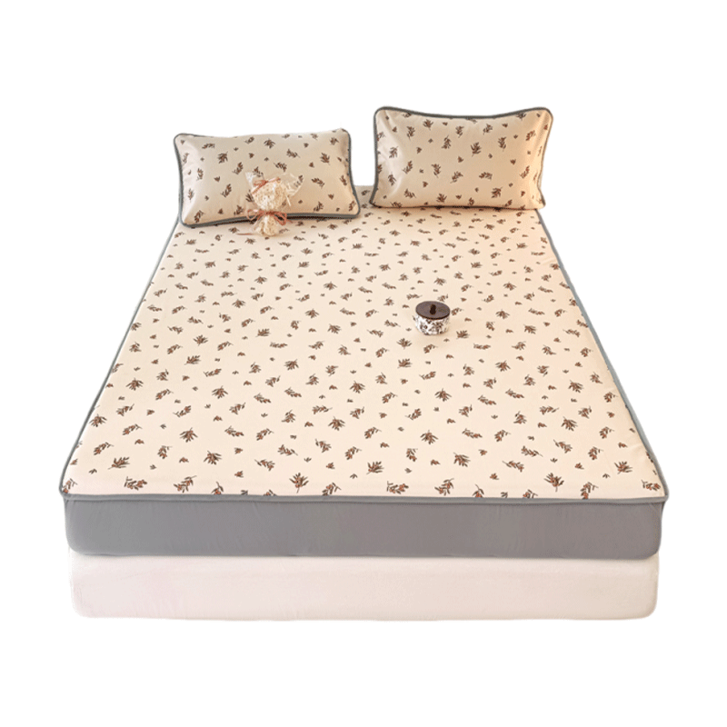 Hongdou Class A Ice Bean Cooling Mat Fitted Sheet Three-Piece Set Summer Cooling Soft Mat Dormitory Single Ice Silk Mat 150*200cm Rabbit