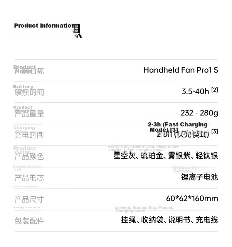 JISULIFE Handheld Mini Fan High-Speed Energy-Saving Portable Dorm Student Rechargeable Pro1 Pearl White Upgraded Version 31