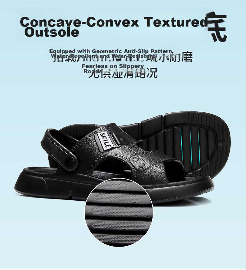 Guoluofi Men's Summer Sandals Non-Slip Durable Breathable Outdoor Driving Beach Slippers Brown Size 40-41 6