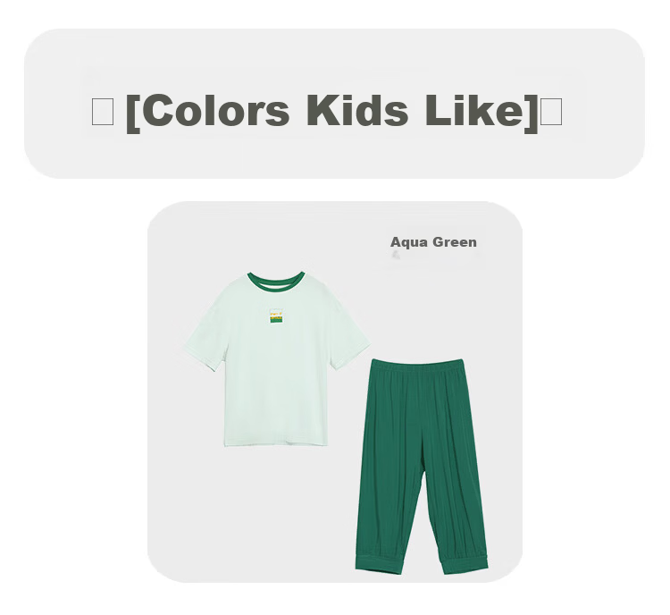 Hodohome Children's Pajamas, Boys' Modal Cooling Sleepwear, Short-Sleeved Round Neck Air Conditioning Suit Set 237 140 16