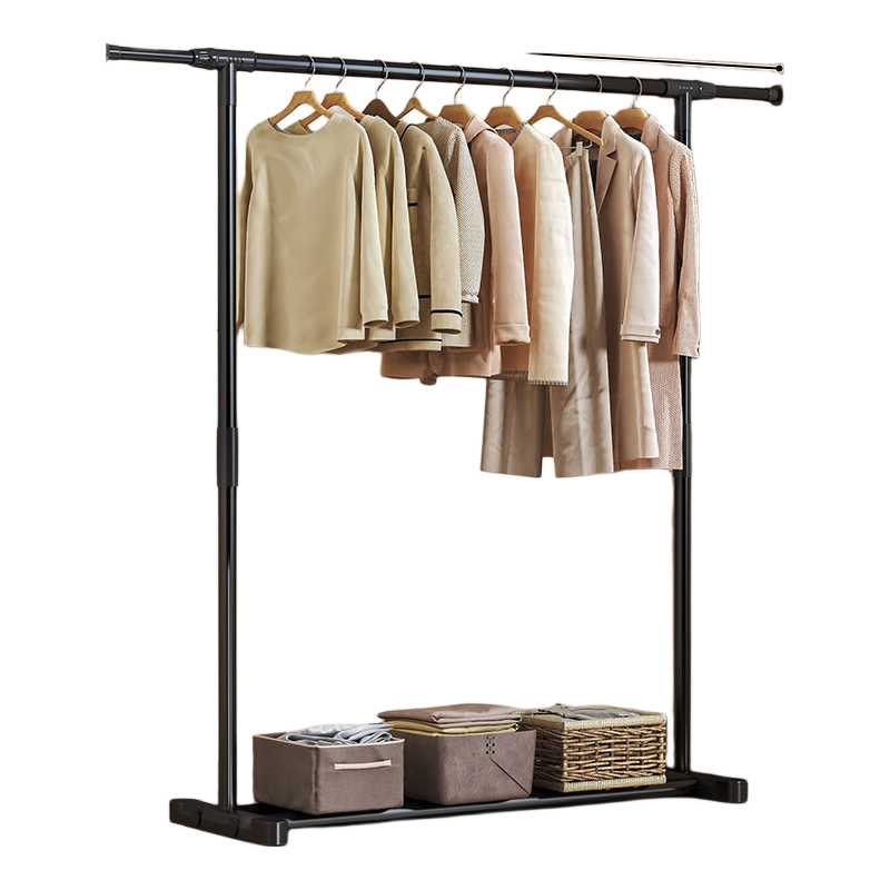 Gongxun Retractable Clothes Drying Rack, Floor-Standing Dormitory Hanger Rod, Indoor Bedroom Simple Hanging Rack, Movable 1.2 Meters