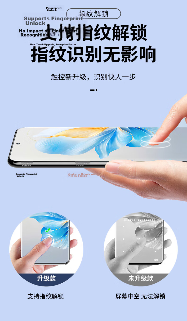 Smorss Honor 100 Full Adhesive Tempered Glass Screen Protector Ultra-Thin HD Anti-Fingerprint Full Coverage Curved Glass Film for Honor 100 Smartphone 11