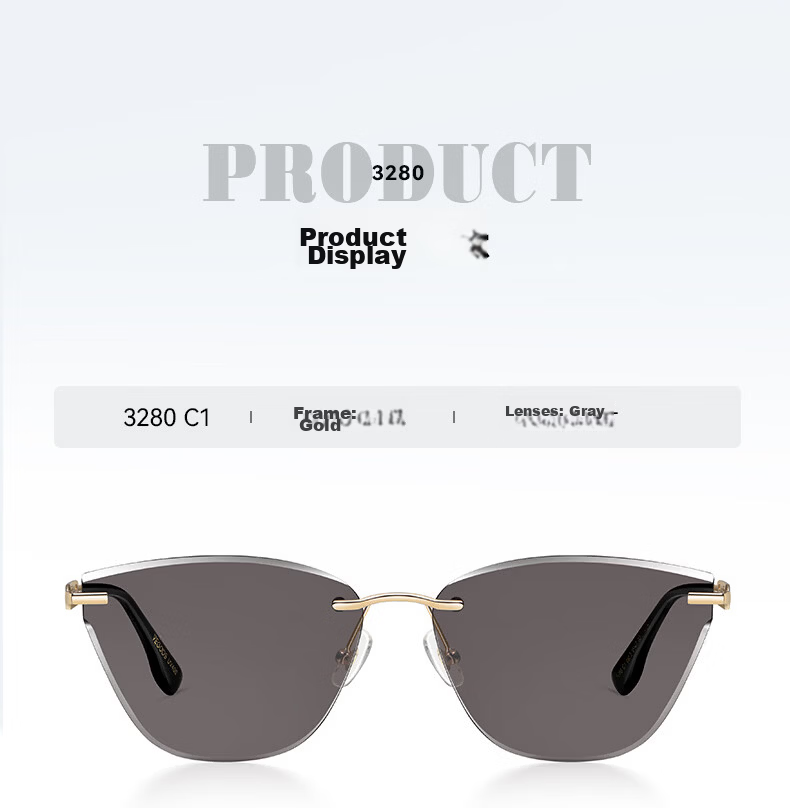 VEGOOS HD Nylon Frameless Cat Eye Sunglasses UV Protection Sun Shades for Men and Women 11