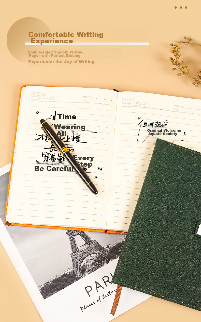 Weimei New Magnetic Buckle Leather Notebook Gift Box Set Practical Teacher's Day Souvenir Full Custom Inner Pages Business Office Memo Book Corporate Custom Notebook LOGO 5