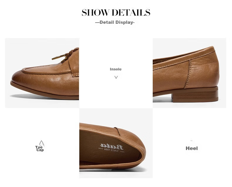 BataBata Women's Loafers Spring Autumn Cowhide Commuter Chunky Heel Shoes 23018CA5 10