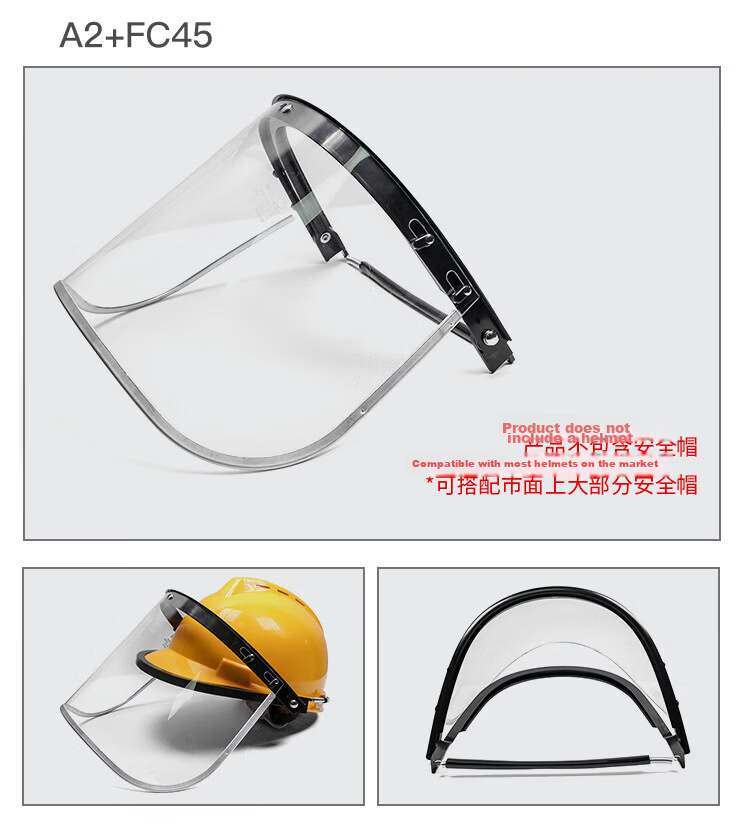BLUE EAGLE Transparent 1mm Thick Wide-View Head-Mounted B1+FC48N High-Speed Impact Resistant Face Shield Goggles Industrial Cutting Grinding Liquid Splash Protection 16