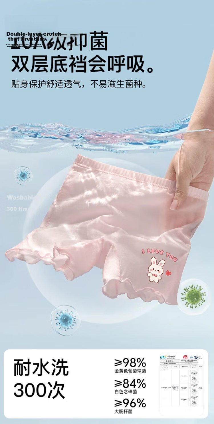 Bingxue Kapok Children's Safety Pants Girls' Underwear Class A Pure Cotton 3-in-1 Anti-Exposure Summer Thin Seamless Breathable Leggings 6