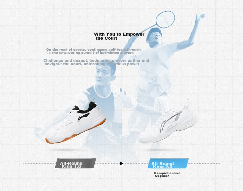 LI-NING All-Rounder King V2.0 Flying Eagle Series Unisex Durable Shock-Absorbing Rebound Badminton Training Shoes 3